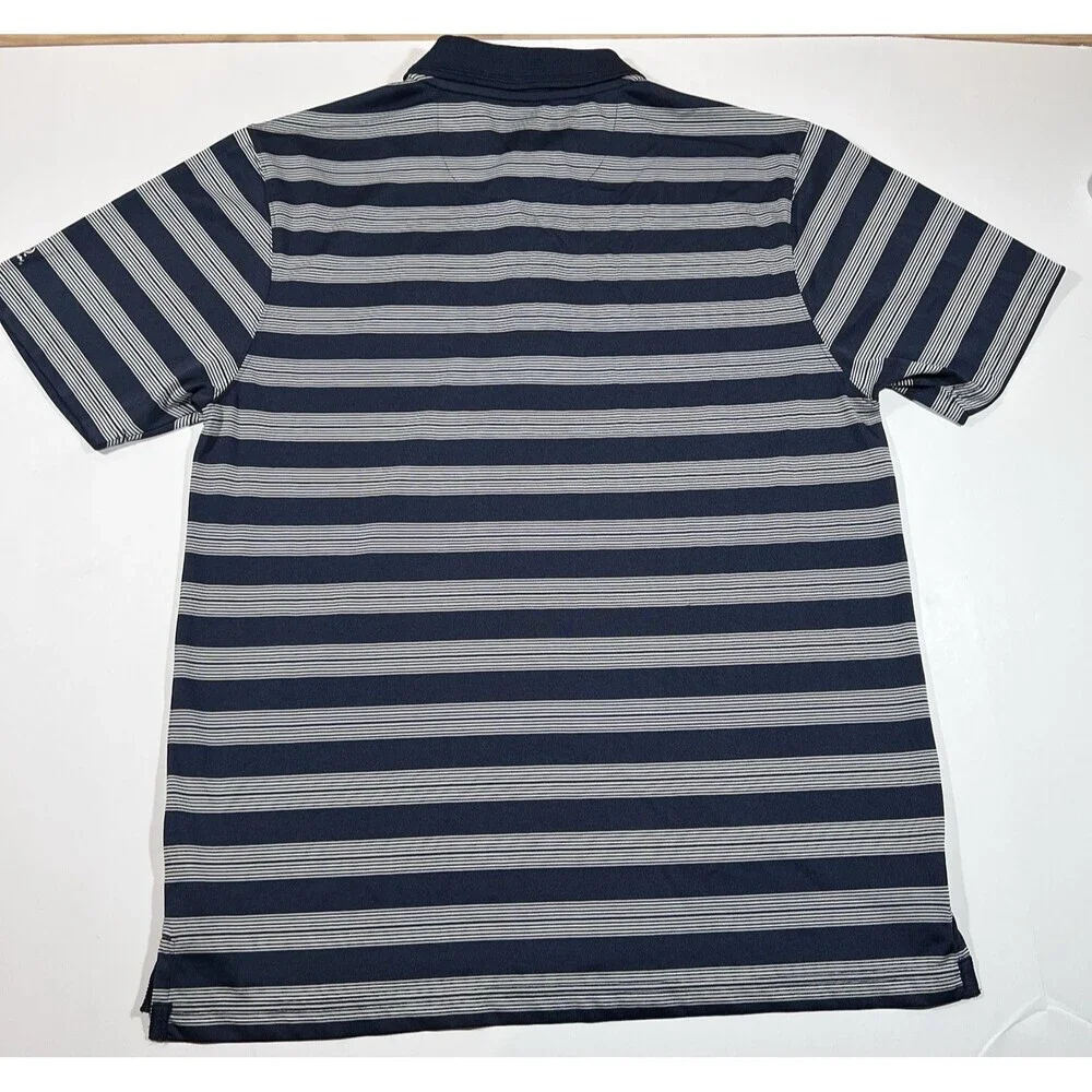 New York Yankees True Fan Genuine Merchandise Striped Polo Shirt Men's Large